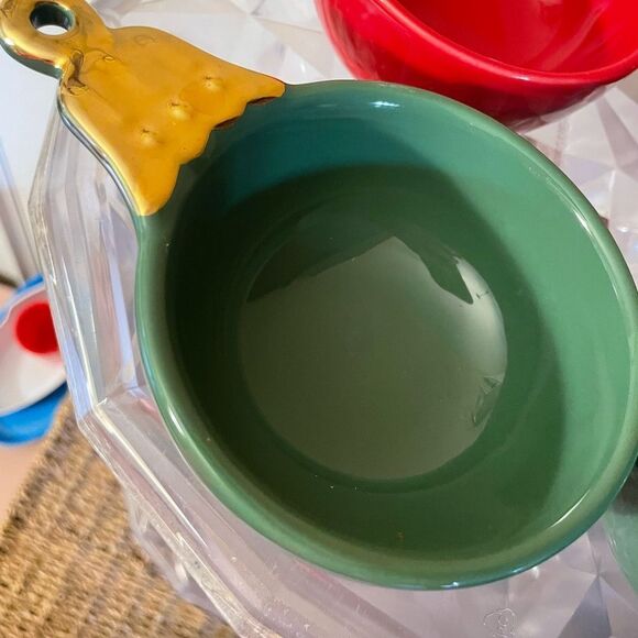 Department 56 Green and Red Christmas Ornament Stoneware Snack Bowls - Picture 6 of 16